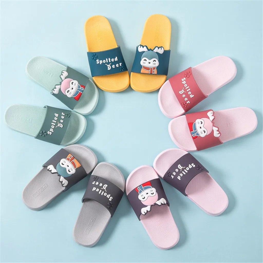

JAYCOSIN Summer Children slippers Toddler Kid Boys Girls Cute Cartoon Beach Sandals Slippers Flip Shoes Infant Print Flat Heels