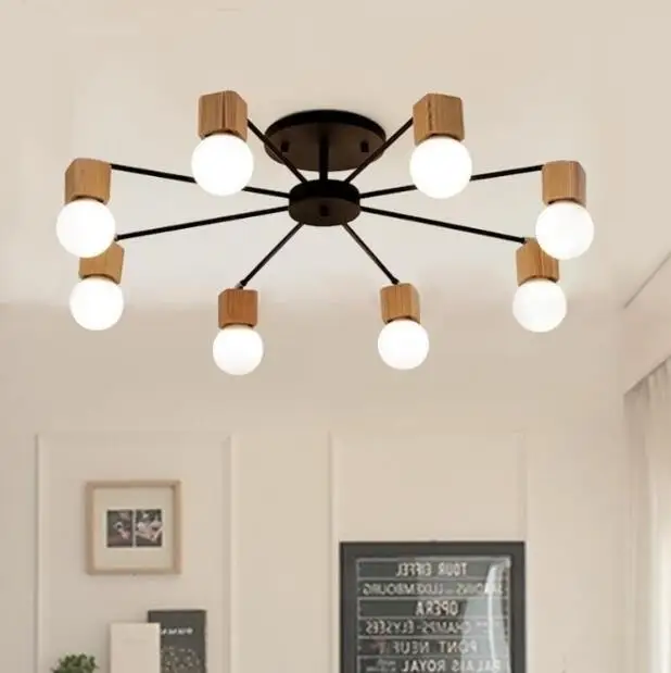 Modern Wood Ceiling Light Living Room Bedroom Lights Office Flush Mount home Decor Lustre | Лампы и освещение