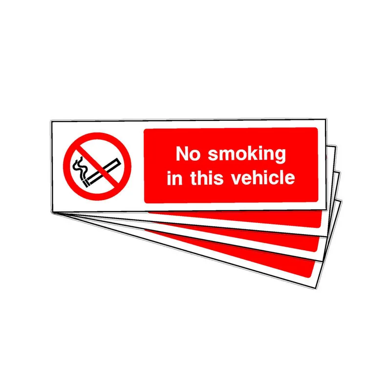 

Warning Car Sticker NO SMOKING IN THIS VEHICLE Vinyl Sunscreen Car Styling Accessories Decorative Waterproof PVC 12cm*4cm