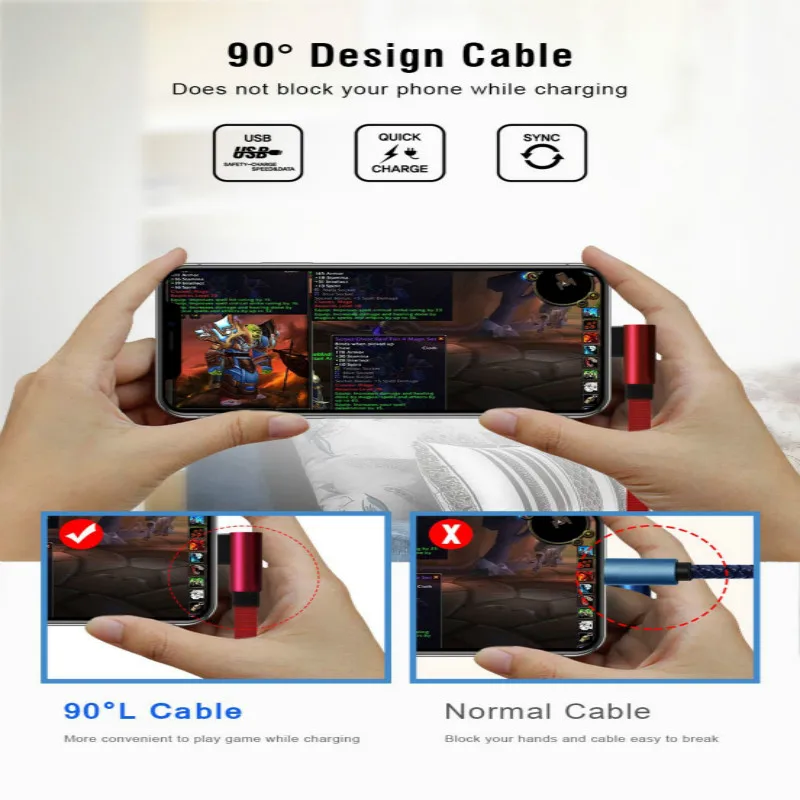 Кабель с портом Micro-USB Type-c для iPhone Samsung курица ест игра кабель передачи информации