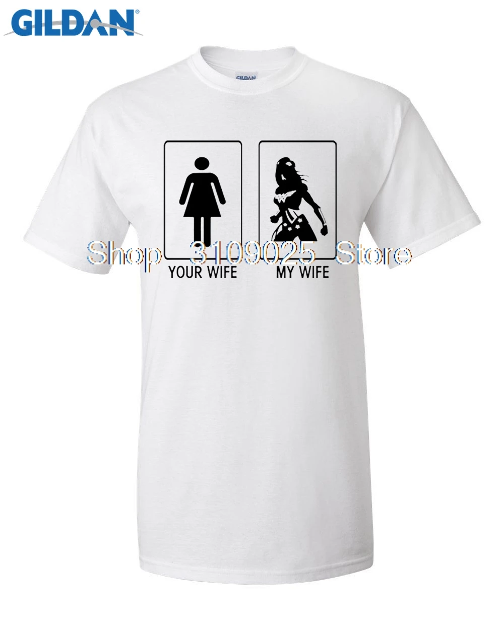 Чудо-Женщина печатных футболка Галь гадот моя жена ваша Супермен Мужская мода