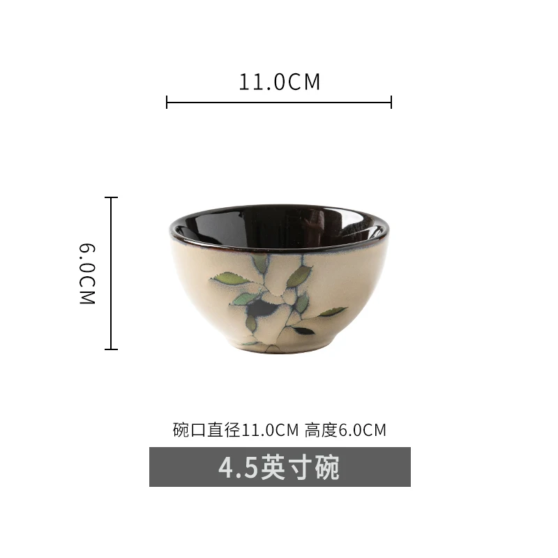 Японская керамическая чаша для завтрака с ручной росписью обеденная йогурта