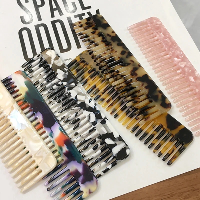 

Geometric Acetate Teeth Carbon Comb Women Make Hair Smooth Comb Professional Hairdressing Women Comb Hairstyling Leopard Print