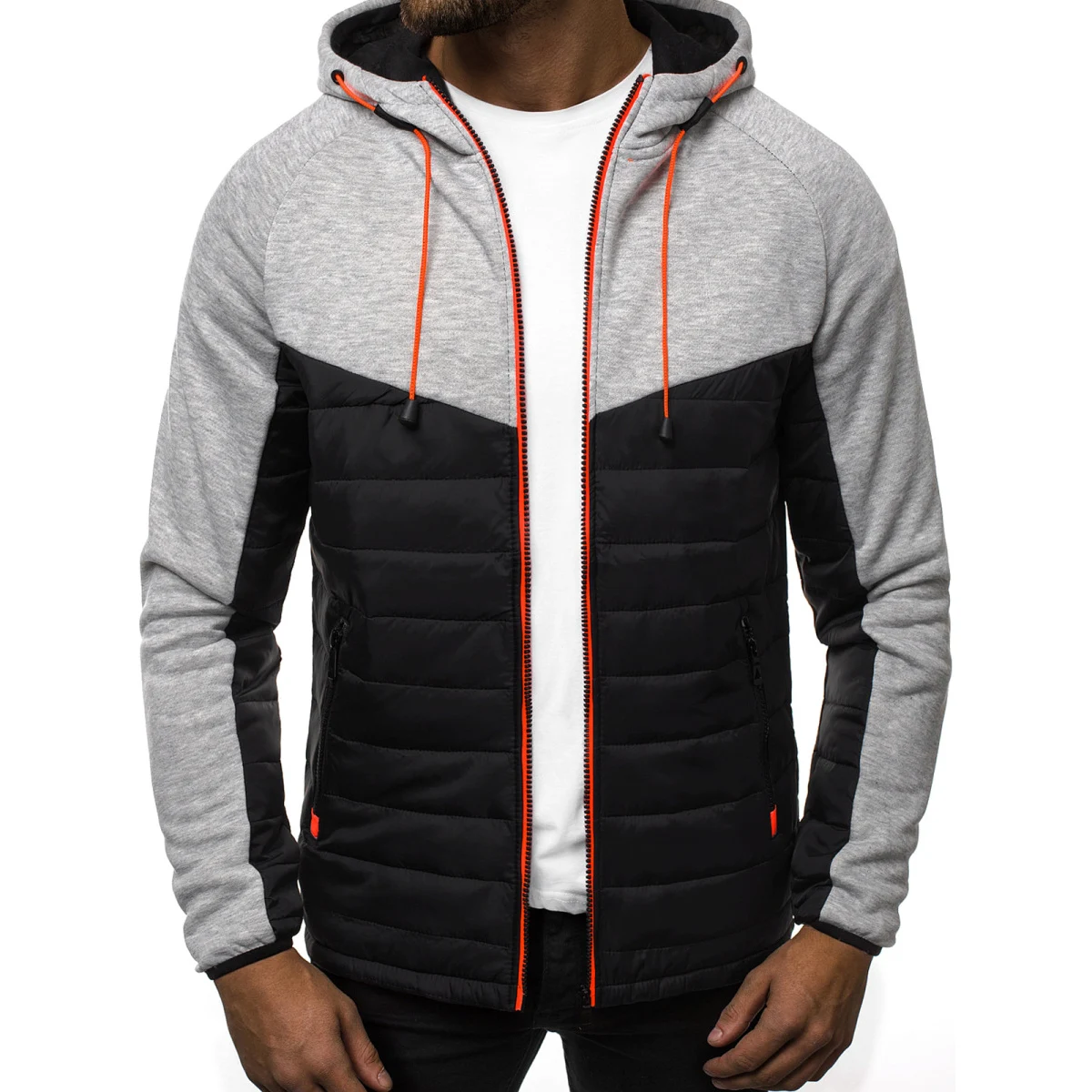 Новое поступление Мужская модная верхняя одежда зимняя теплая куртка повседневная с длинным рукавом на молнии с капюшоном пальто большого размера M-3XL