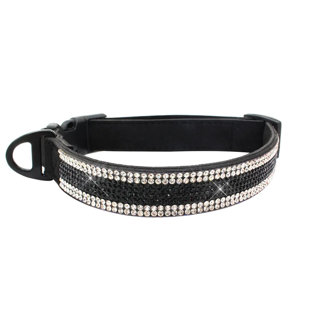 Регулируемый ошейник для маленьких питомцев собак щенков кошек стразы