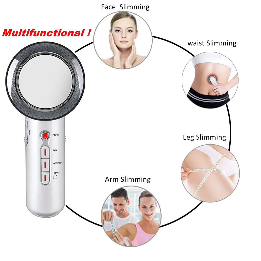 Ultrasonic Cellulite Lipo Remove Weight Loss Face Body Slimming Massage Ultrasound Vibration Fat Burner Infrared EMS Galvanic | Красота и
