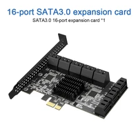 pcie sata expansion card pcie 1x to 16 port sata3 0 6gbps multi port hard disk adapter riser card with heat sink for pc hdd