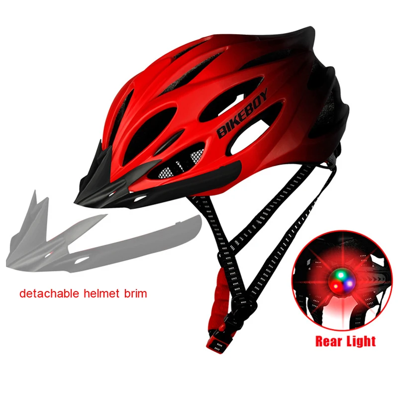 

Bicycle Helmet Unisex Riding Safety Helmet Universal One-Piece Road Bike Helmet Adjustable Nylon Chin Strap and Rear Lamp