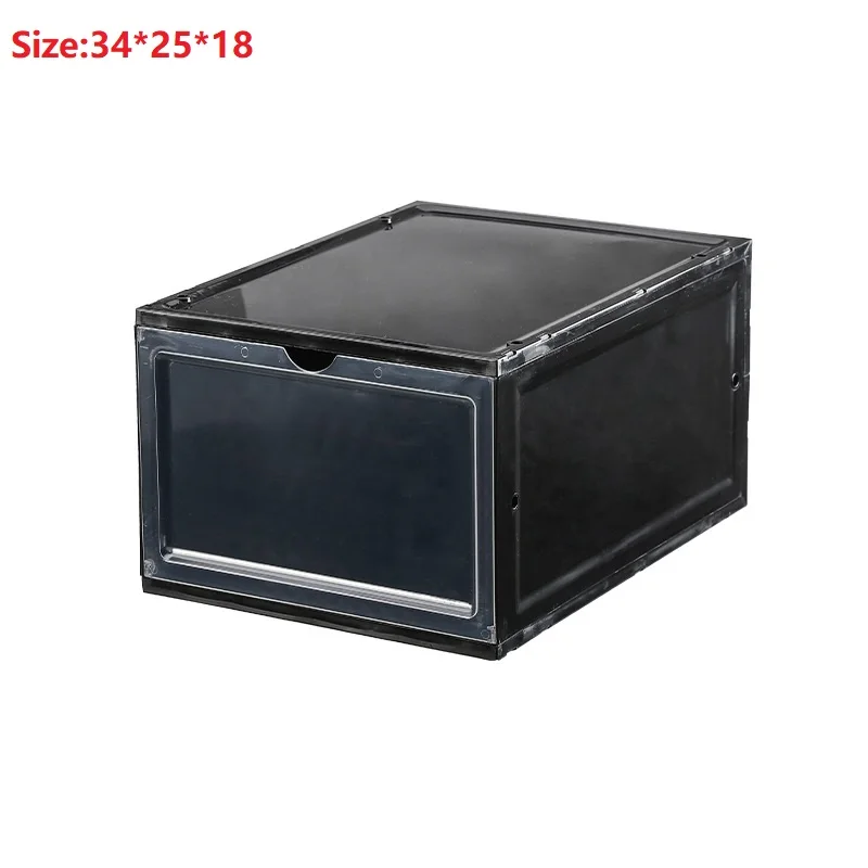 black 1pcs 3 шт. пластиковая коробка для хранения многофункциональная раскладушка для обуви прозрачная Хрустальная переносная вешалка для дома, выдвижного ящика Чехол Органайзер - Цвет: black 1pcs