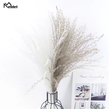 Meldel 15 Pcs Natural Dry Pampas Grass Bulrush Dried Flowers Artificial Plants White Phragmites Fake Flower Wedding Home Decor