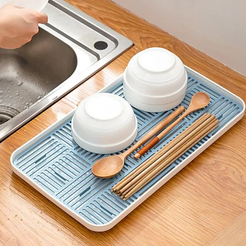 

Kitchen Accessory Double Layers Cup Organizer Fruit Vegetables Bowls Shelf Easy Clean Dish Drainer Grids Design Storage Tray