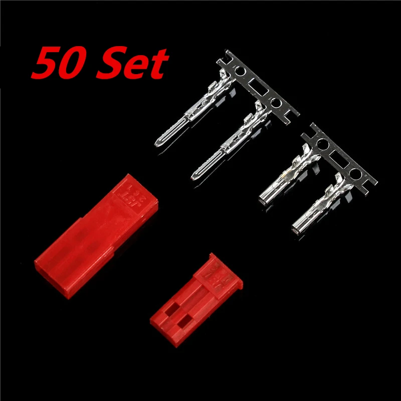 50 Sets 2P Connector 2/10 пар 100 мм 10 см мужской женский 2-контактный разъем JST разъем кабель для RC BEC Батарея вертолет DIY FPV Дрон Квадрокоптер - Цвет: 50 Sets 2P Connector