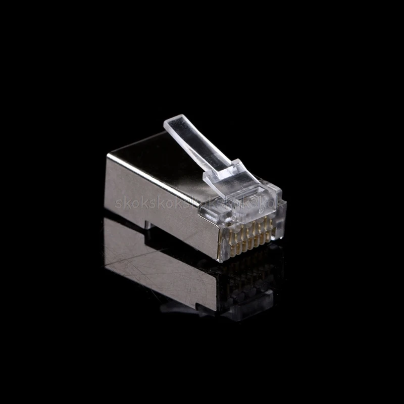10 шт. Cat6 8-контактный RJ45 8P8C экранированный многожильный обжимной модульный разъем