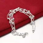 Женский браслет-цепочка из стерлингового серебра 925 пробы с бусинами