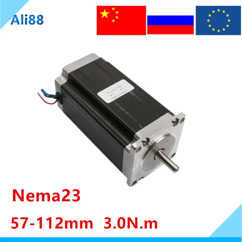 В наличии на складе RU/EU! Шаговый двигатель stappmotor Nema 23 425Oz in L = 112 мм корпус 57 мотор 3N.m