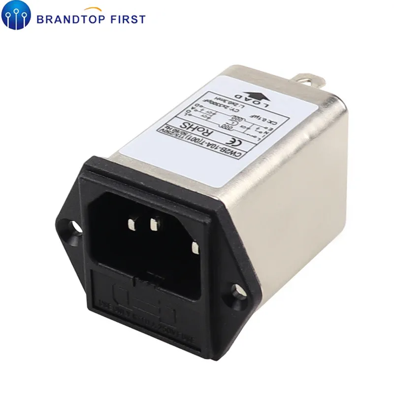 IEC 320 C14 мужской розетка с предохранителем CW2B 10A T(001) мощность фильтр EMI