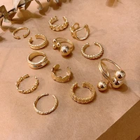 u magical korean gold circle geometric irregular ring for women index finger metal ring hollow index finger ring jewellery