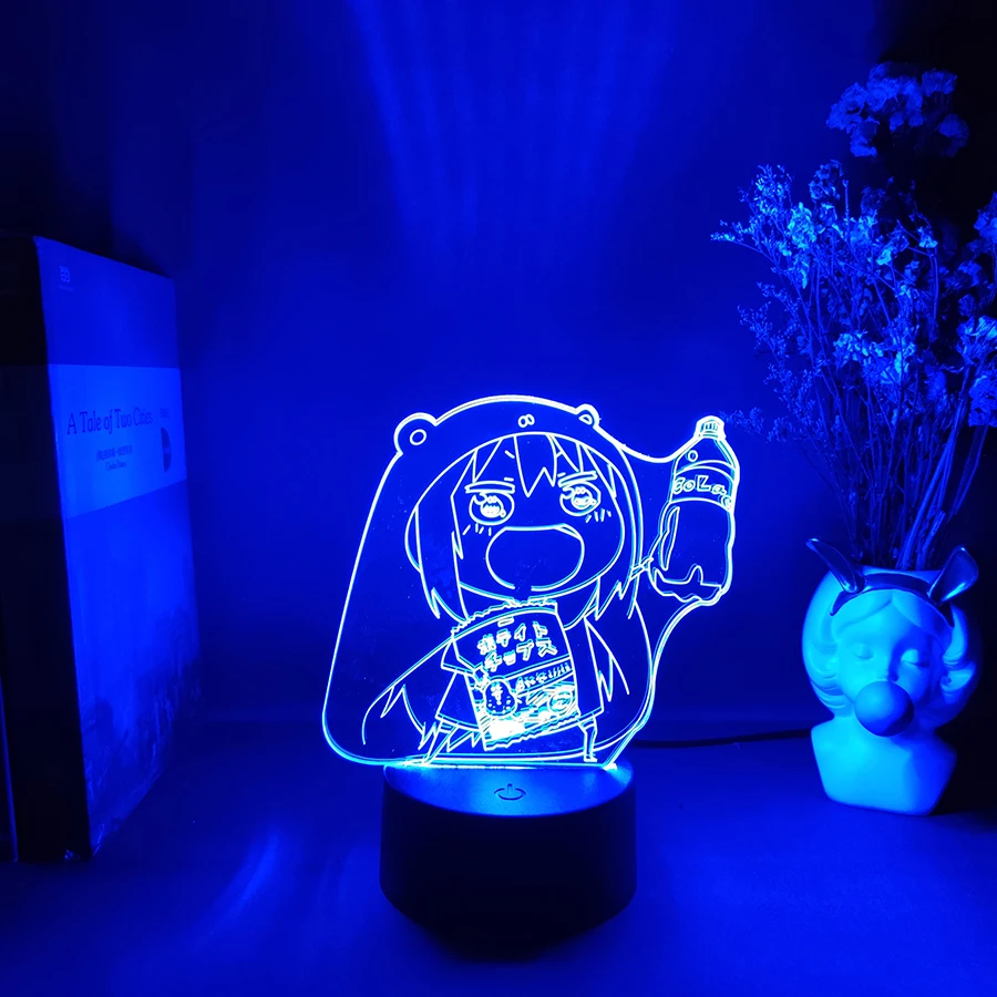

Japanese Anime Himouto! Umaru-chan Cool Manga Figure 3D Baby Night Light for Friends Kids Room Decor LED Table Lamp Neon Lights