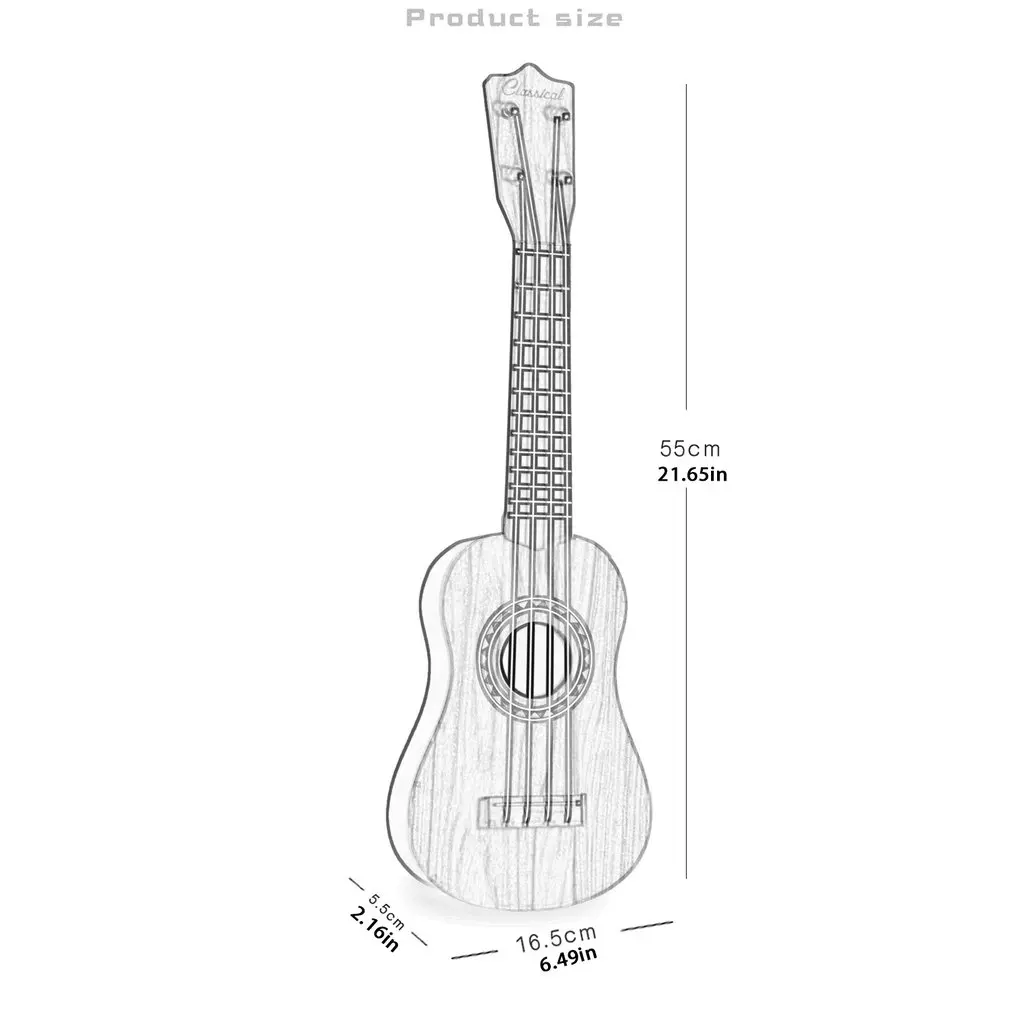 

Ukulele 21 Inch Simulation Wood Grain 4 Strings Uke Bass Stringed Musical Instrument Perfect For Beginners For Kid