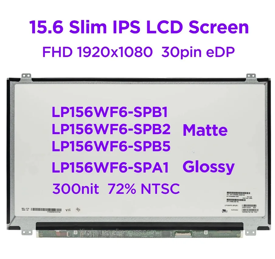

15,6-дюймовый IPS ЖК-экран для ноутбука, планшетофон LP156WF6 SPB2 SPB5, матовая фотография, глянцевый дисплей 15,6 NTSC FHD1920x1080 30pin eDP