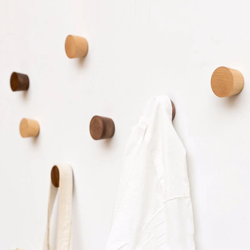 Настенная вешалка из грецкого ореха крючок натурального дерева настенная для