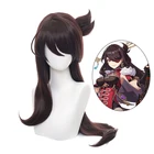 Игра Genshin воздействия Beidou темно-коричневый длинный парик Косплэй костюм синтетический термостойкий парик волос Bei Доу Для женщин вечерние парики