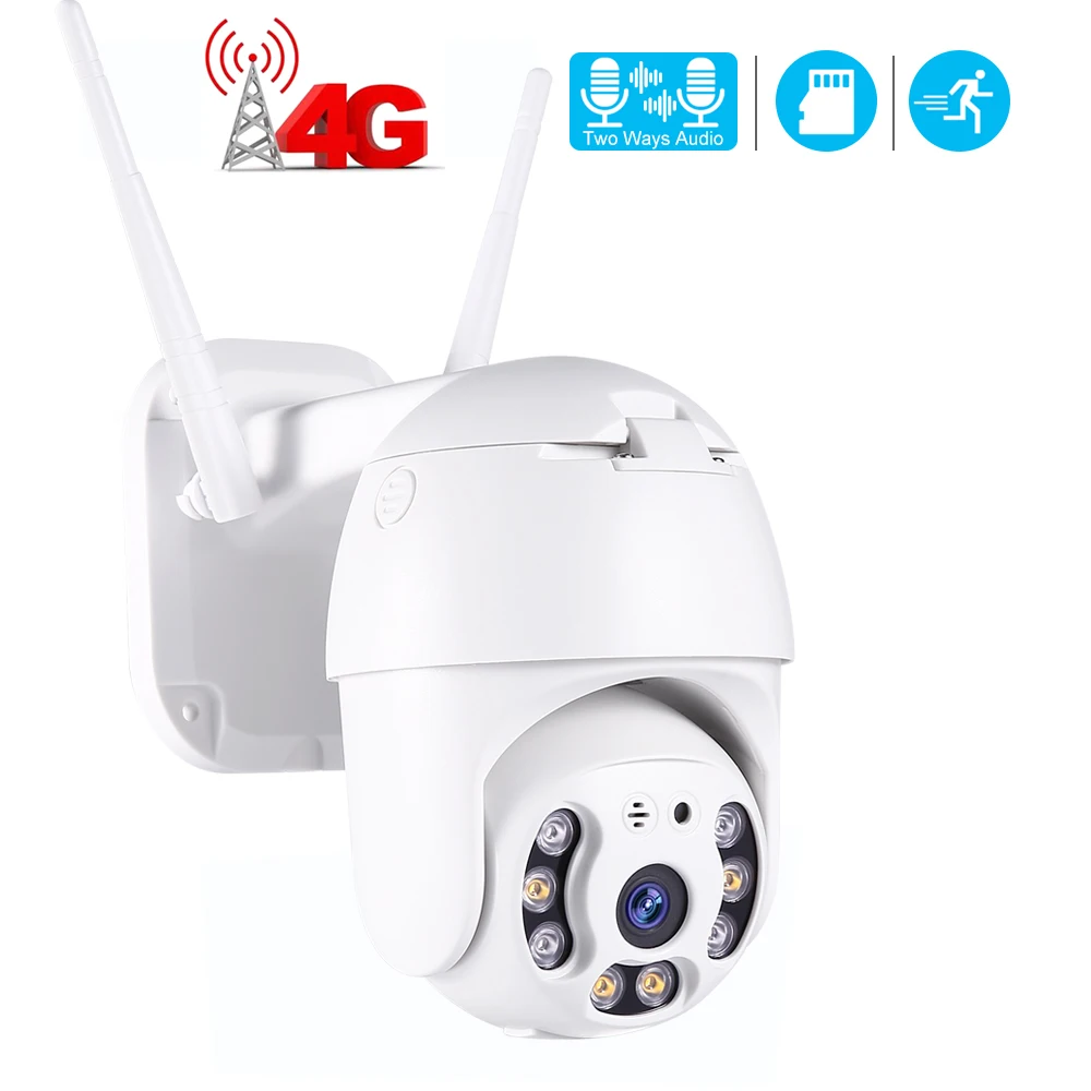 3g 4G sim карта 2mp ip камера wifi h.265X 1080p PTZ CMOS Беспроводная 3 6 мм двухстороннее аудио p2p