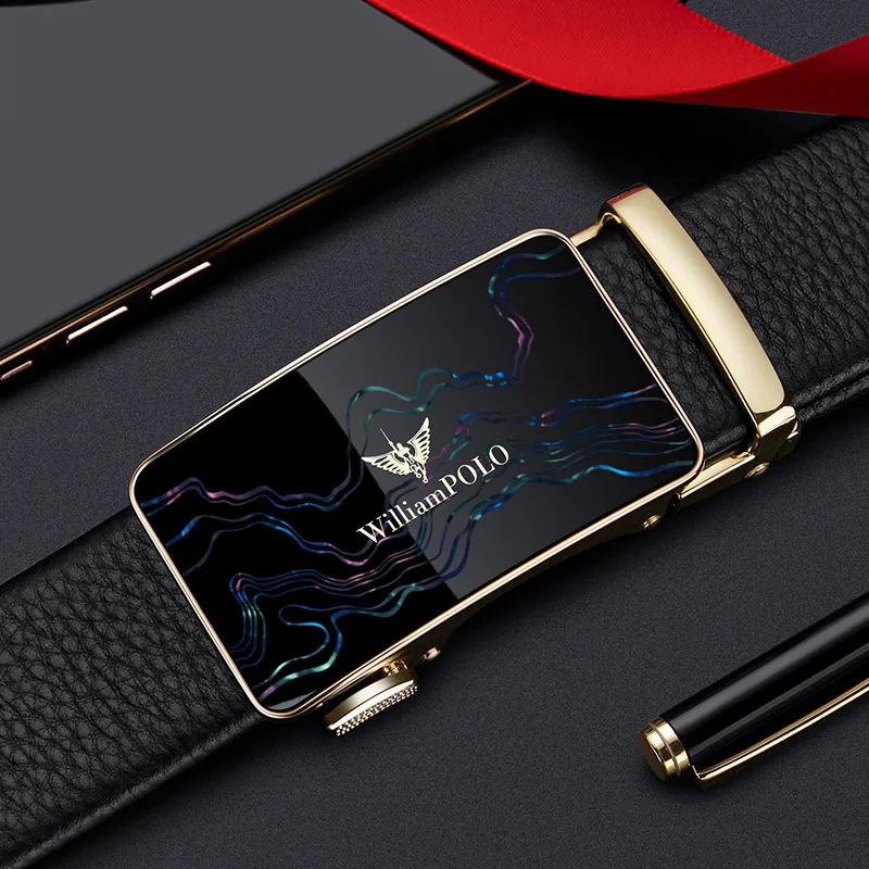 Ремень мужской кожаный с автоматической пряжкой | Аксессуары для одежды