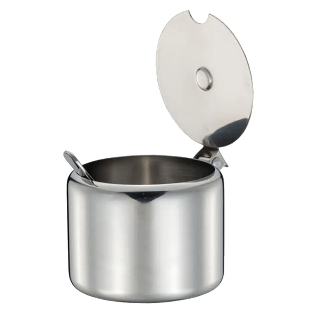 

200ml/285ml Spice Jar Seasoning Can Kitchen Stainless Steel Sugar Salt Box for home, hotel, restaurant, canteen, noshery, BBQ