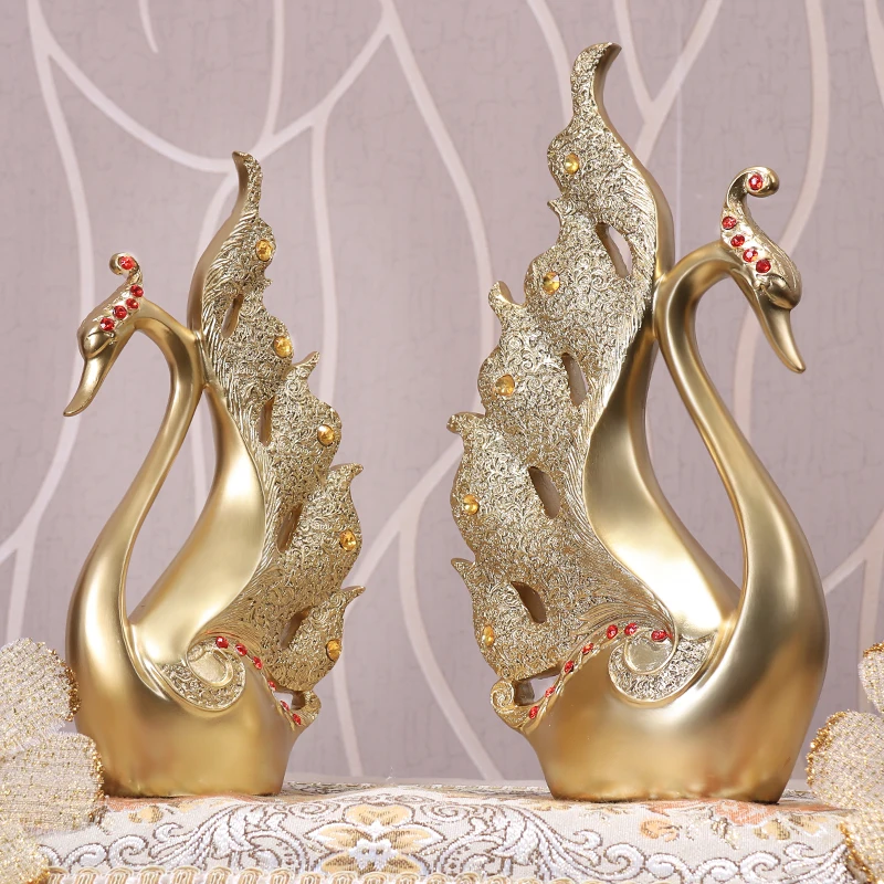 Европейский орнамент из смолы в виде лебедя для пары украшение дома подарок на