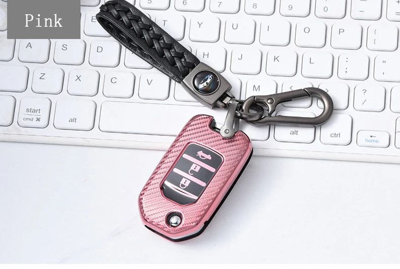 

Car Key Sleeve Suitable for Honda Folding Three-Key Key Ling Paijie De Accord Car TPU Carbon Fiber All-Inclusive Key Case