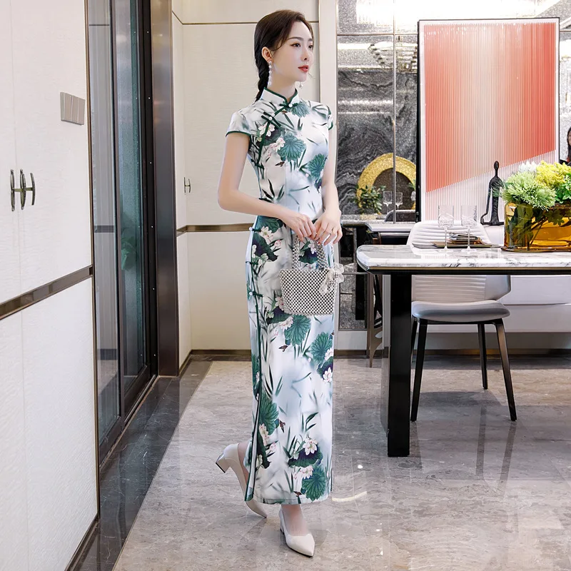 Женское традиционное китайское платье размера плюс 4XL простое винтажное с