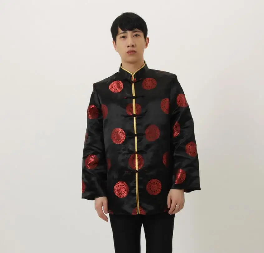 2020 новые весенние мужские китайские традиционные костюмы Тан костюм топы Черные