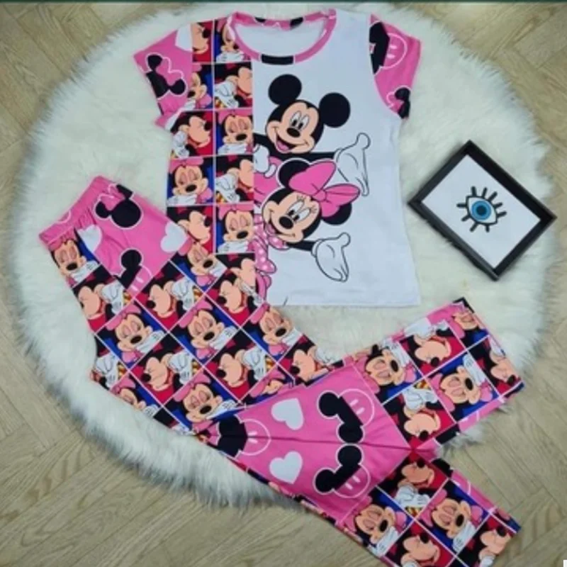 Стич Disney Микки Маус с милым принтом модный костюм из двух предметов Женская