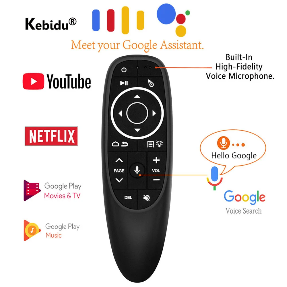 G10S Pro Voice Control Backlit Air Mouse Gyro Sensing 2.4G USB Receiver Mini Wireless Smart Remote For Android tv box PC | Электроника