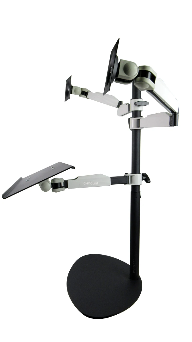 

(2019) 60cm-90cm high 10kg sit stand workstation 10"-17" double lcd monitor mount desk stand+ long keyboard tray + mouse bracket