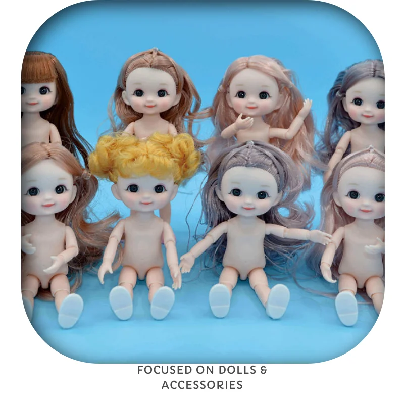 

16cm 1/8 Bjd 13 Movable Jointed Doll Diy Naked Body with Cute Mold Face 3D Big Eyes Mini Fashion Christmas Toys Kids Dolls Girls
