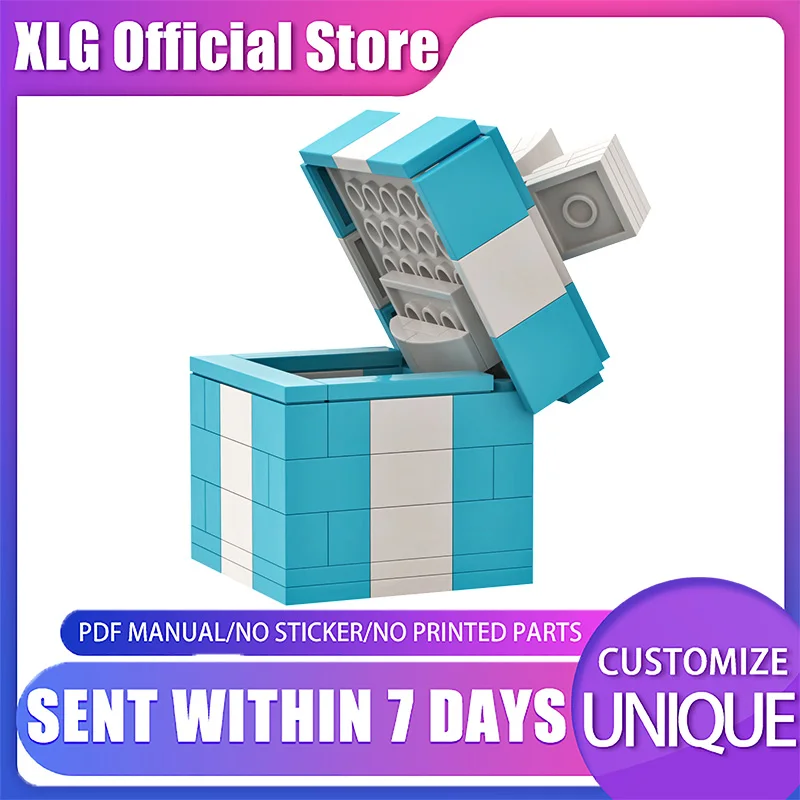 

Exquisite Small Gift Box Clamshell Green White MOC Collection Building Blocks xmas Gifts For Children Kids Gifts Educational