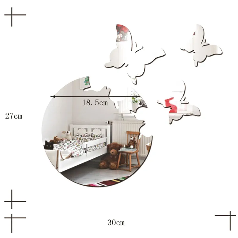 Наклейки на стену с тремя бабочками настенные Стикеры для телевизора аксессуары