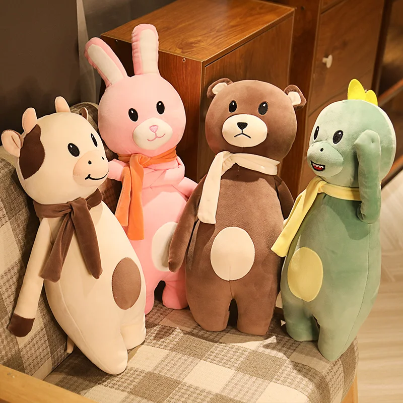 

Lovely Huggable Animal plush dolls kids stuffed toys for children soft comfort sleeping pillow Cows/rabbit/dinosaur/teddy bear