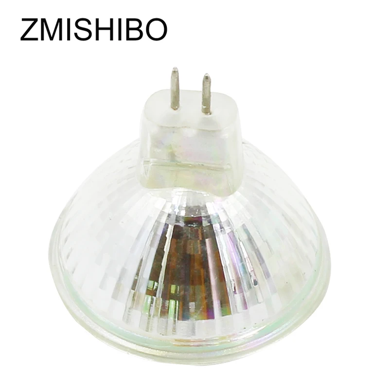 ZMISHIBO 10 шт./лот MR16 GU5.3 галогенная лампа 12 В 20 Вт 35 Вт 50 Вт 220 В JCDR 50 мм прозрачное стекло с регулируемой яркостью точечные светильники теплый белый 2700 к