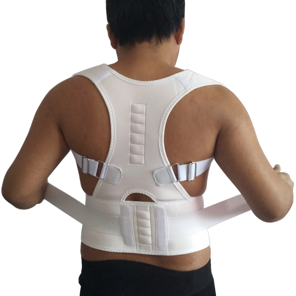 Поддержка плечевой магнитной терапии Регулируемый ремень Корректор осанки