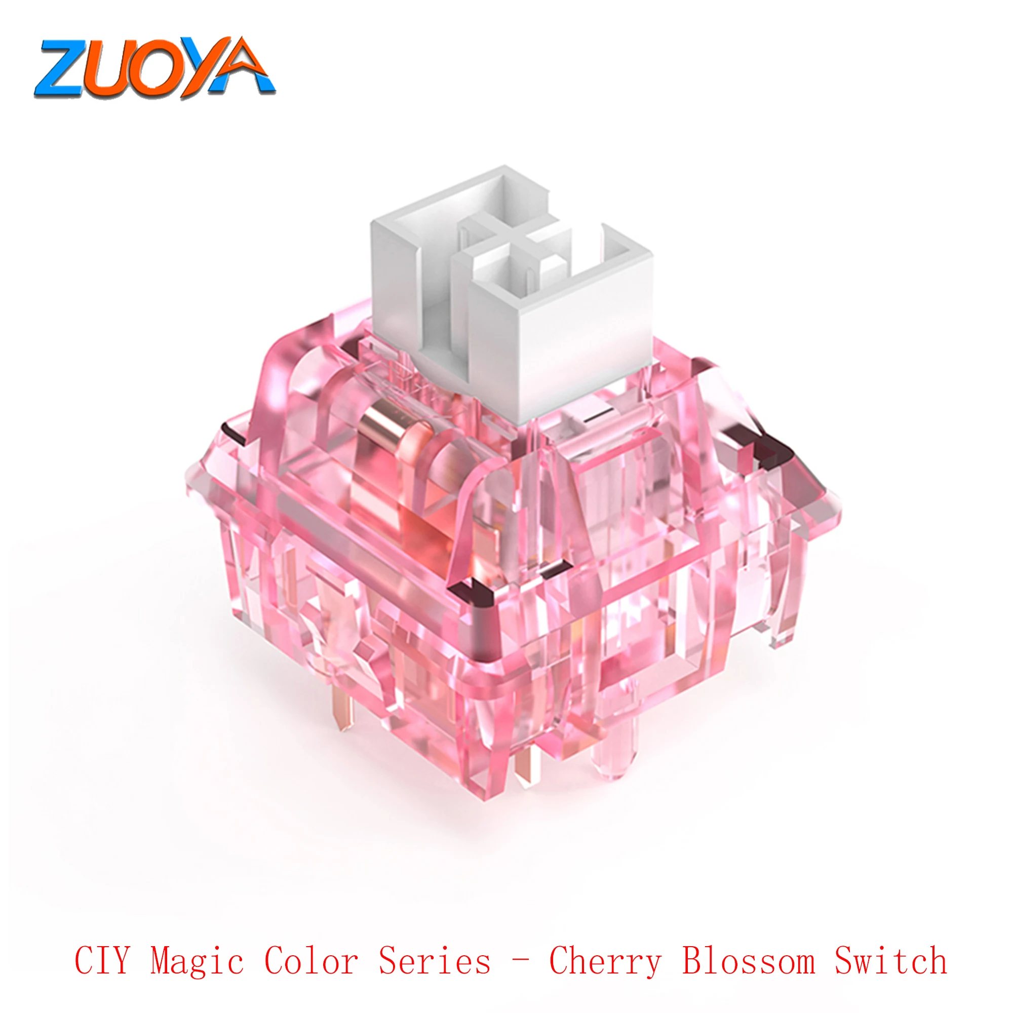 

ZUOYA CIY magic color Yinghua axis hot-swap mechanical five-legged axis linear pink axis factory lubricated axis body 37g pressu