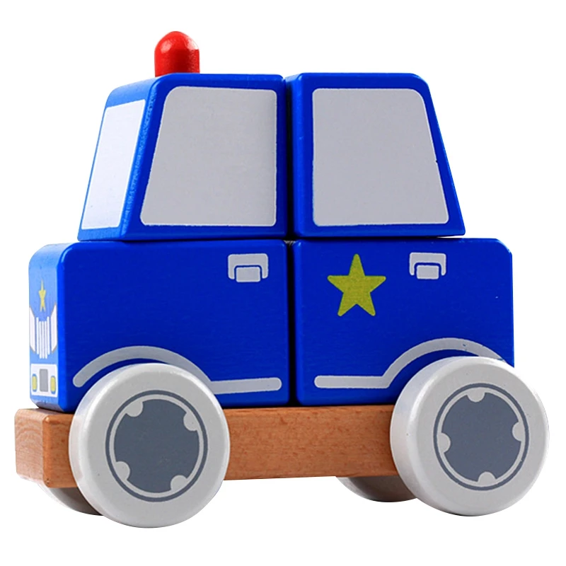 Деревянная игрушка автомобиль для детей собрать DIY игрушки пожарный грузовик