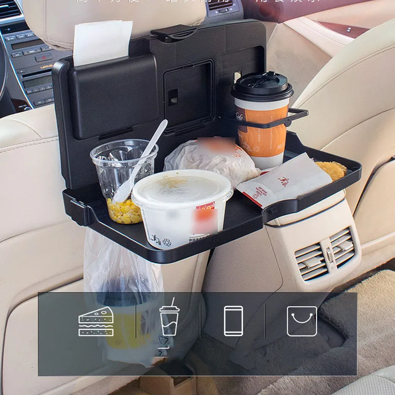 

Car Seat Back Drink Cup Holder Dining Table Food Tray ABS Mounted Plate Stand Bracket Storage Pallet Car Styling For Travel