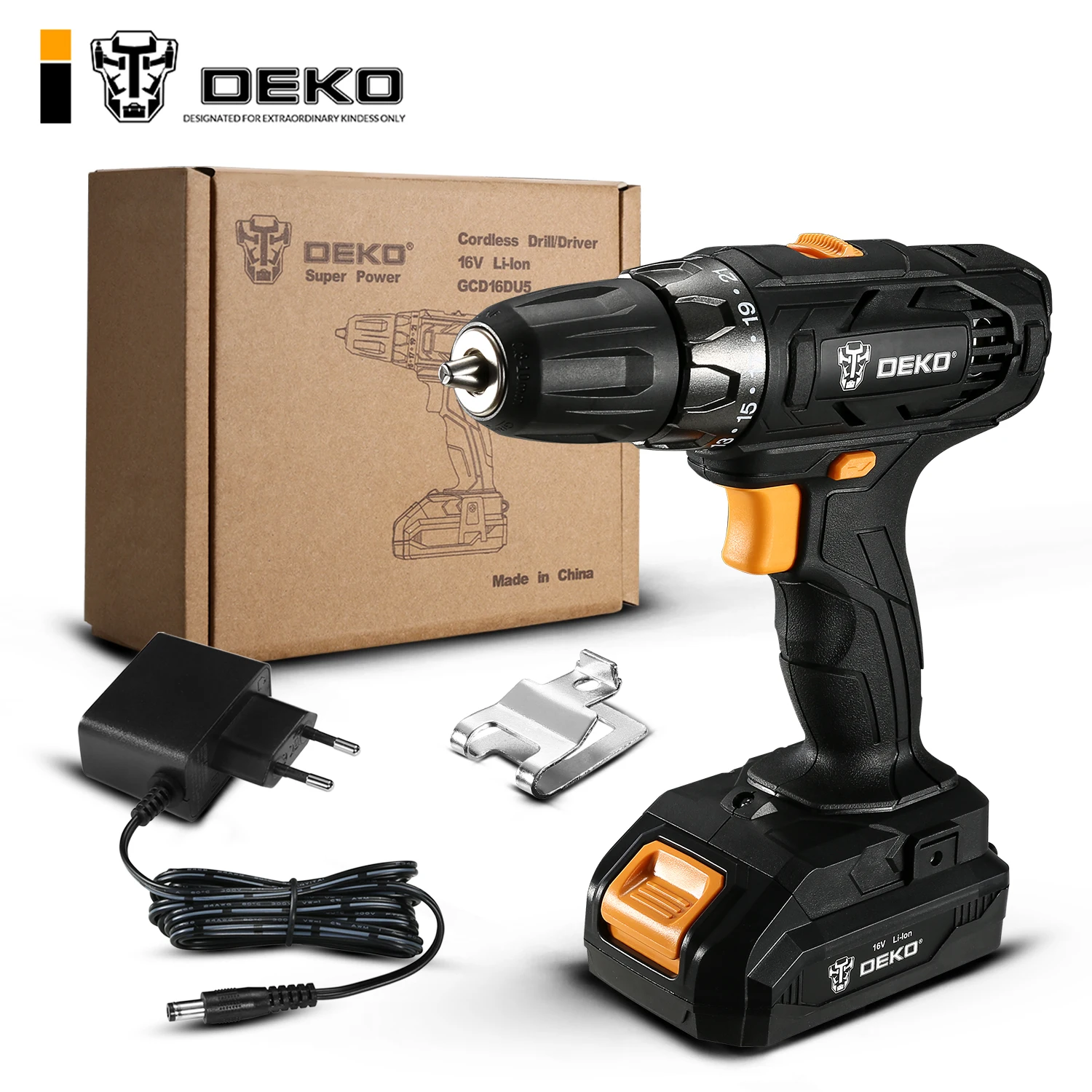 

DEKO GCD16DU5 16V 16Volt Max Electric Screwdriver Cordless Drill Mini Wireless Power Driver DC Lithium-Ion Battery 2-Speed