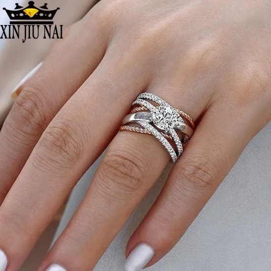 Женское кольцо из серебра 925 пробы с фианитом класса ААА|Кольца| |