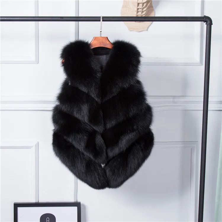 Женский короткий меховой жилет rf0008 стильный из 100% натурального Лисьего меха |