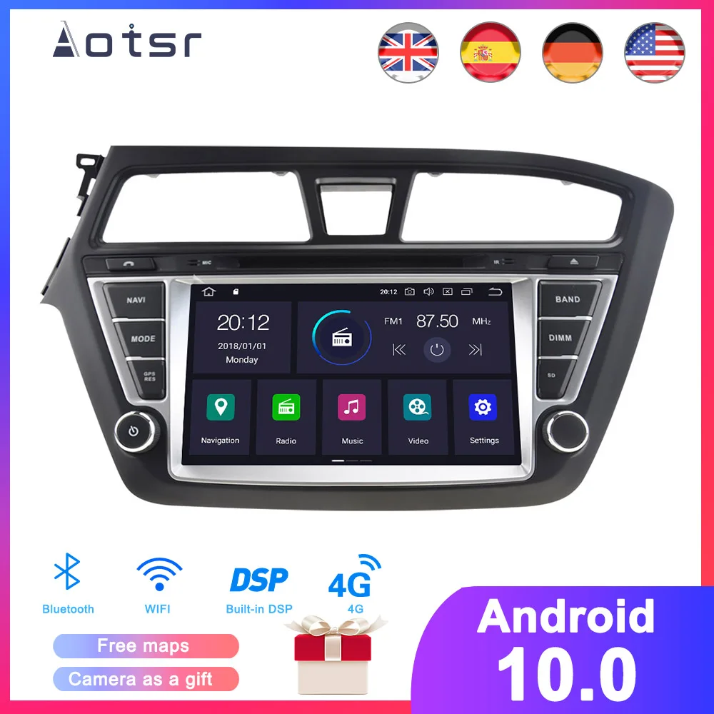 Android 10 0 DSP Автомобильная фотомагнитола для Hyundai i20 2014 2017 автомобильная