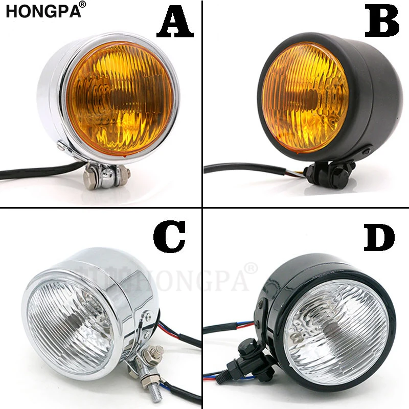 Мотоцикл винтажный на заказ фары противотуманные HS1 12V 35W передние лампы универсальные для CB Streetfighter Cafe Racer Bobber Chopper включены.